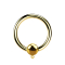 Micro Closure Anneau doré avec boule pour pendentif