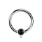 Micro Closure Ring silver with cylinder black onyx stone Ring for pendant