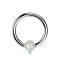 Micro Closure Ring silver with cylinder opal white Ring for pendant