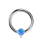 Micro Closure Ring silver with cylinder opal blue Ring for pendant