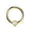 Micro Closure Ring gold-plated with cylinder opal white Ring for pendant