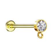 Micro labret internal thread gold-plated with cylinder...