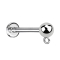 Micro labret internal thread silver with ball ring for pendant