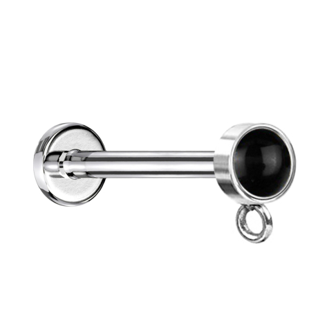 Micro Labret femelle argenté avec cristal cylindrique argenté anneau pour pendentif