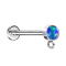 Micro labret internal thread silver with cylinder crystal silver ring for pendant