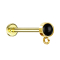 Micro labret internal thread gold-plated with cylinder black onyx stone ring for pendant