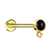Micro labret filo interno placcato oro con anello...