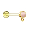 Micro labret internal thread gold-plated with cylinder pink cats eye stone ring for pendant