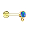 Micro labret internal thread gold-plated with cylinder opal blue ring for pendant