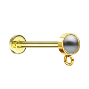 Micro Labret femelle doré avec perle cylindrique...