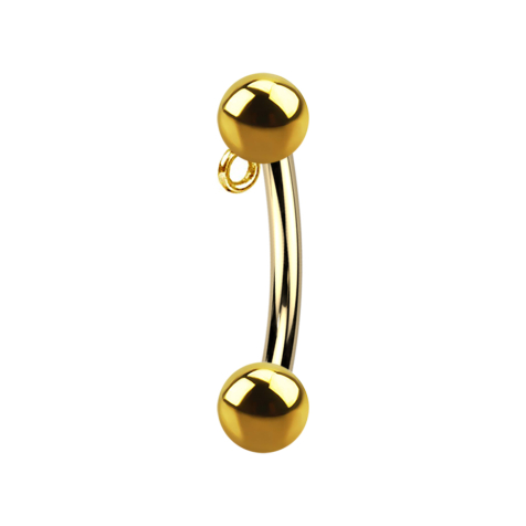 Micro banana gold-plated internal thread with ball and ball ring for pendant