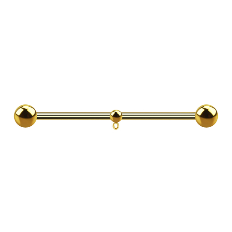 Barbell doré deux boules avec boule anneau pour pendentif
