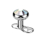 Dermal Anchor Internal Thread Silver with Multicolor Crystal