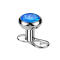 Dermal Anchor Internal Thread Silver with Opal Blue