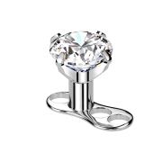 Dermal Anchor Innengewinde silber mit Kristall silber...