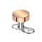 Dermal anchor, internal thread, silver with flat cylinder, rose gold