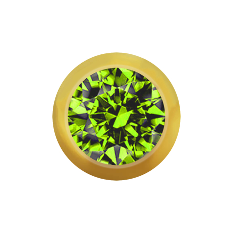 Micro boule dorée avec cristal vert clair