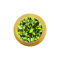 Micro boule dorée avec cristal vert clair
