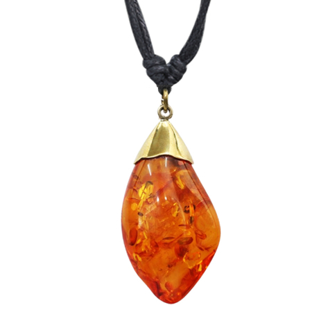 Collier noir pendentif disque doré avec pierre turquoise