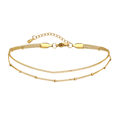 Gold-plated Basic anklet and Basic rings