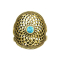 Bague plaquée or Fleur de vie avec pierre turquoise