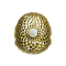 Gold-plated flower of life ring with Botswana agate stone