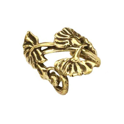 Ear Cuff gold-plated plant with leaves