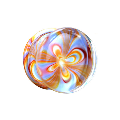 Flared plug tie dye made of glass