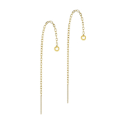 Boucles doreilles argentées chaîne tombant...