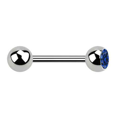Barbell silver con sfera e cristallo blu scuro