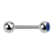 Barbell silver con sfera e cristallo blu scuro