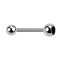 Barbell silver con sfera e cristallo nero