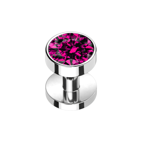 Skin Diver silver with crystal fuchsia
