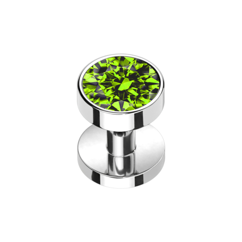 Skin Diver silver with crystal light green