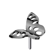 Threadless Schmetterling gelocht schwarz