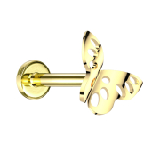 Micro labret à filetage interne plaqué or...