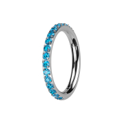 Micro anello segmentato pieghevole argento con cristalli...