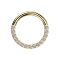 Micro anello segmentato pieghevole placcato oro con cristalli argentati sul davanti