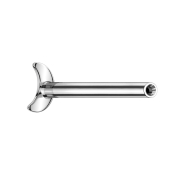 Micro Threadless Labret Bar Moon Silver