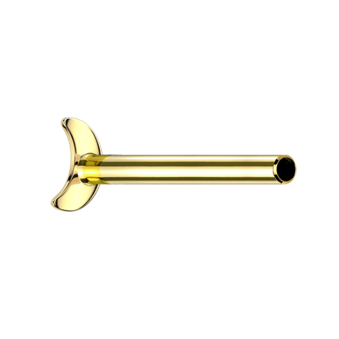 Micro Threadless Labret Bar Moon Gold Plated