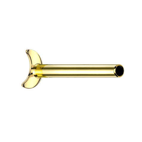 Micro Threadless Labret Bar Moon Gold Plated