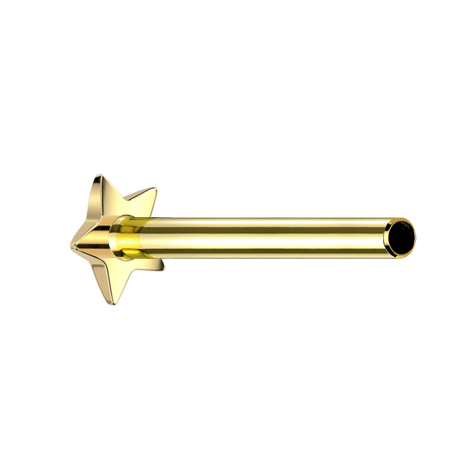 Micro Threadless Labret Bar Star Gold Plated