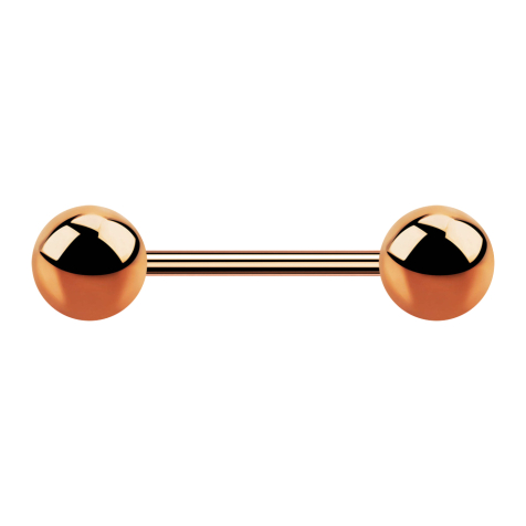 Micro Barbell or rose avec deux boules