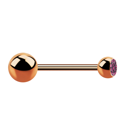 Micro Barbell or rose avec boule et cristal boule rose
