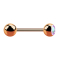 Micro barbell rose gold with ball and ball crystal multicolor