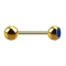 Micro Barbell doré avec boule et cristal boule bleu foncé