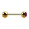 Micro barbell gold-plated with ball and ball crystal fuchsia