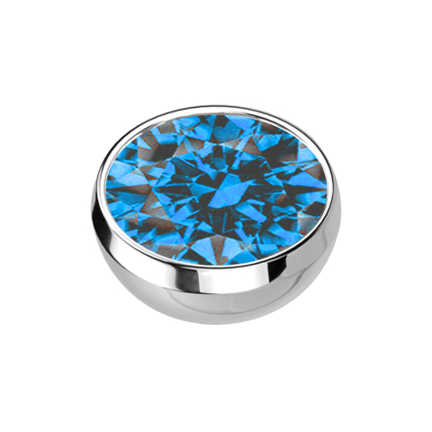 Micro demi-sphère argentée avec cristal clair