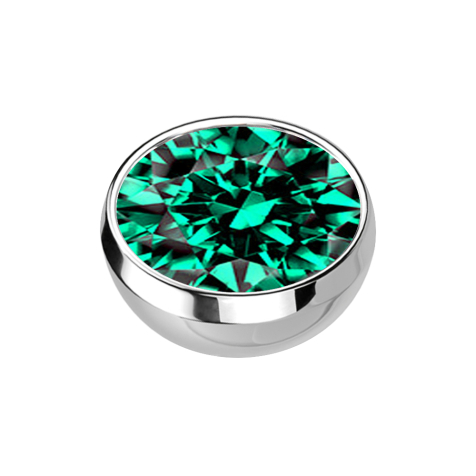 Micro demi-sphère argentée avec cristal turquoise