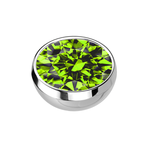 Micro hemisphere silver with crystal light green